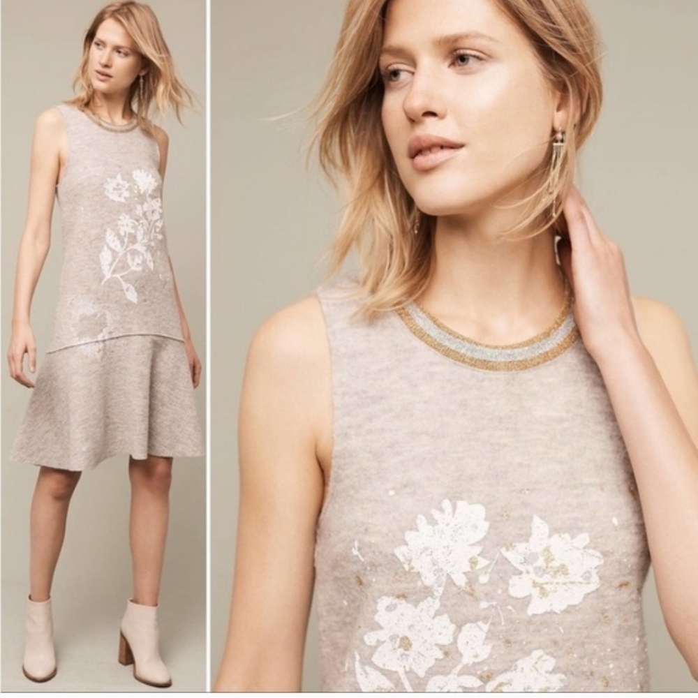 Anthropologie knitted knotted Afterlife 100% Wool Dress. Size Small